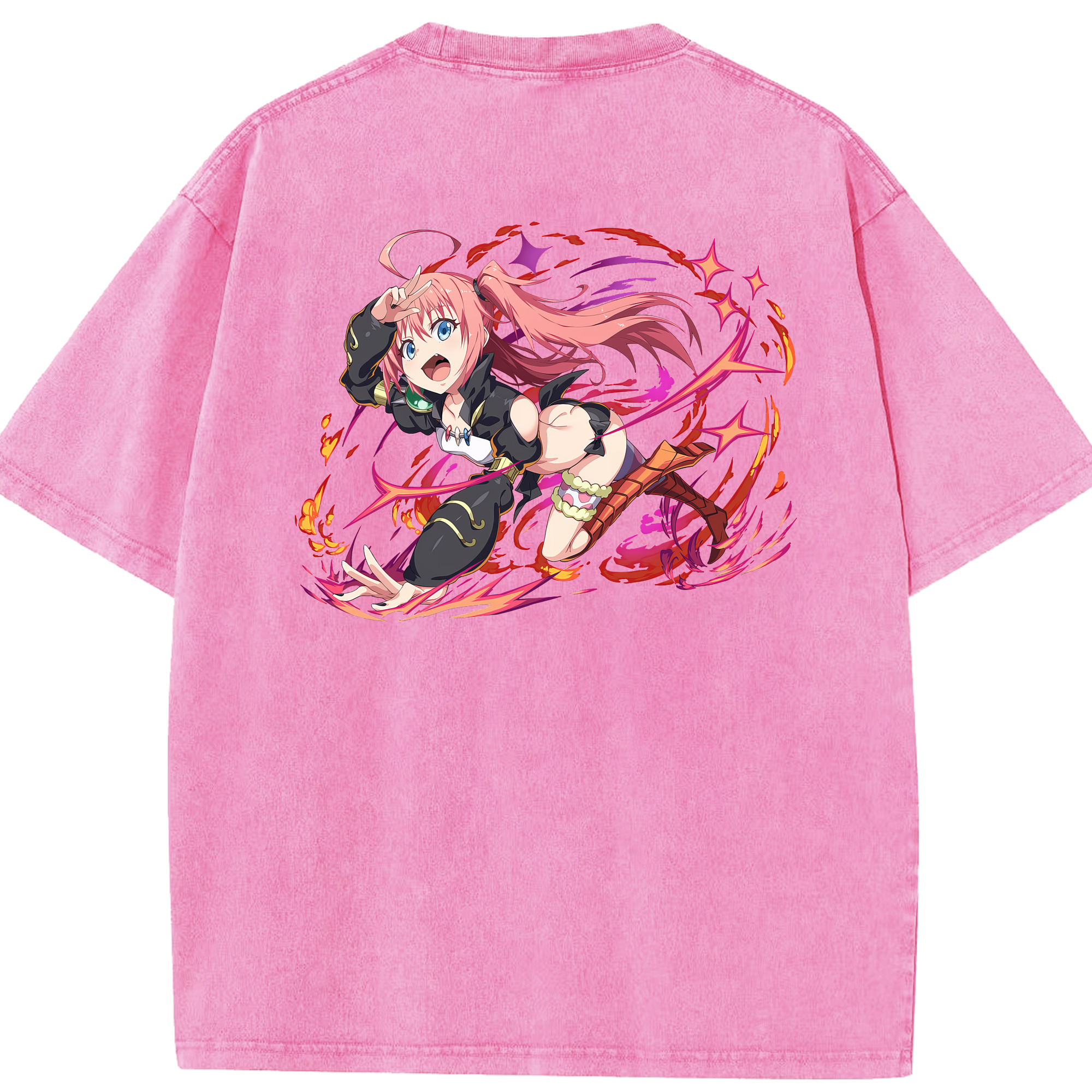 （画像用） 転スラ Regarding Reincarnated to Slime 綿100% ヴィンテージ風 半袖Tシャツ（背面プリント）
